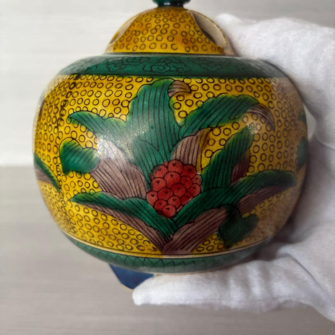 九谷焼　角福　香炉　陶器　茶道具