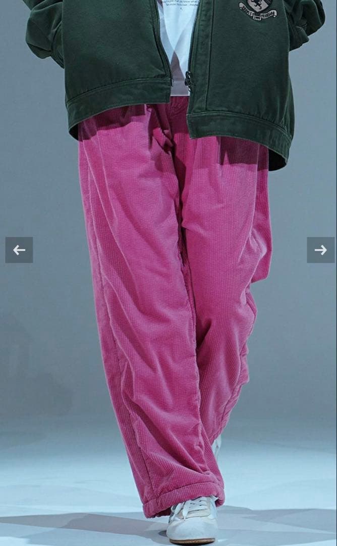 【美品】ダブルスタンダードクロージング　コーデュロイワイドパンツ　ピンク 38