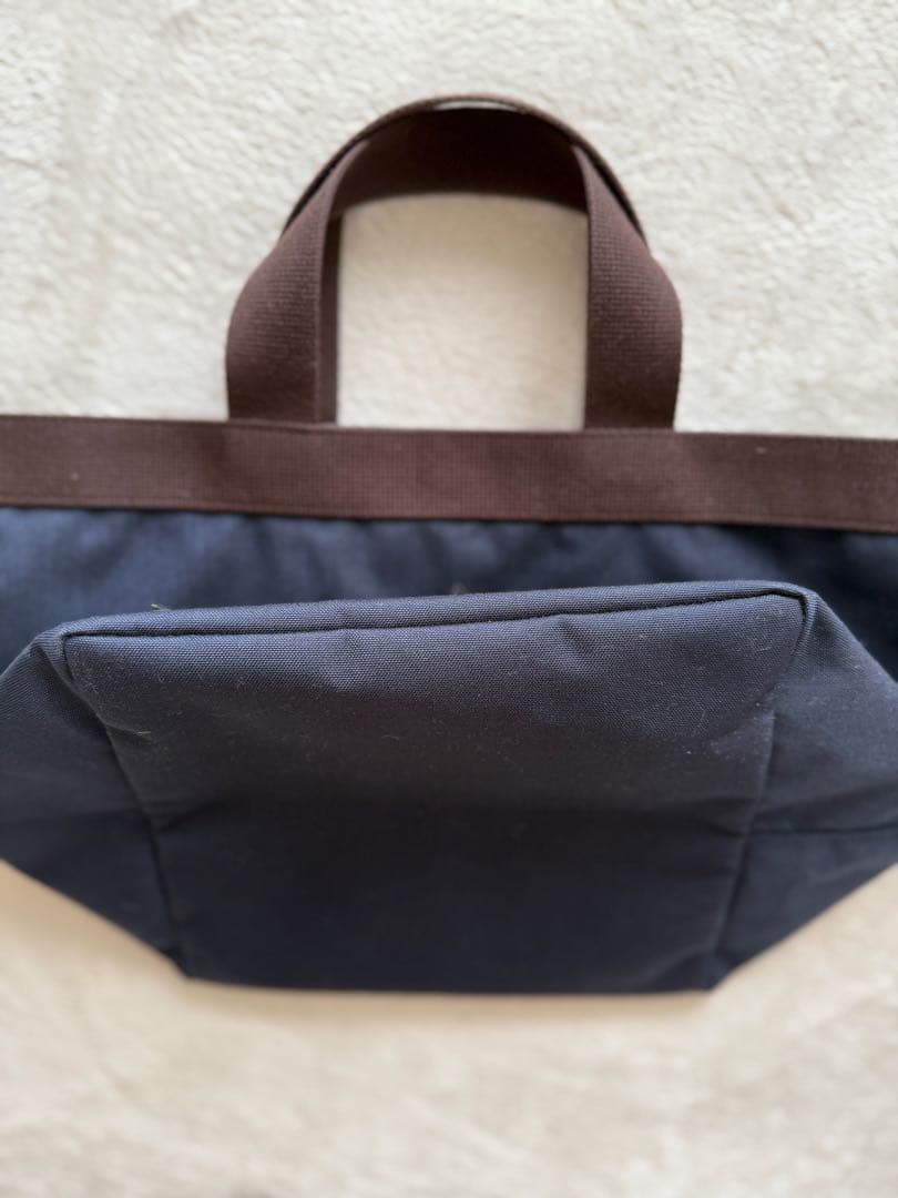 エルベシャプリエ　707C（コーデュラ舟型トートM）　ネイビー×モカ