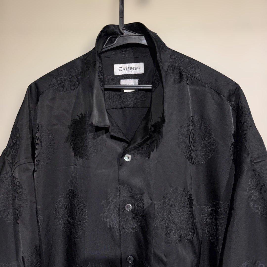 DELUXE x EVISEN メンズ ブラック サテン セットアップ XL