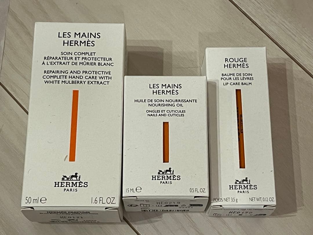 HERMES ハンドクリーム 、ネイル&キューティクルオイル 、リップバーム