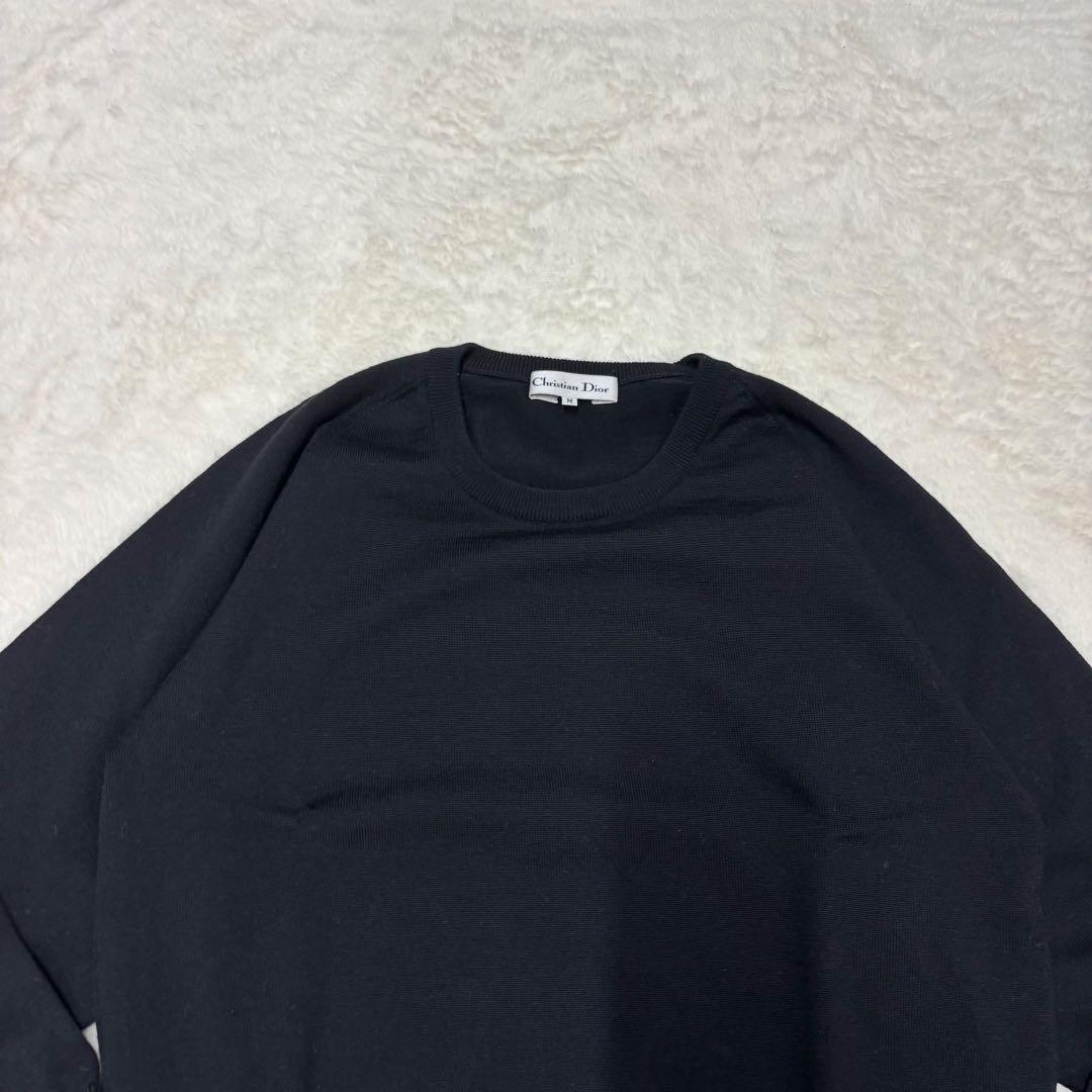 クリスチャンディオール　ウール100% 長袖ニットセーター　ブラックM（E1
