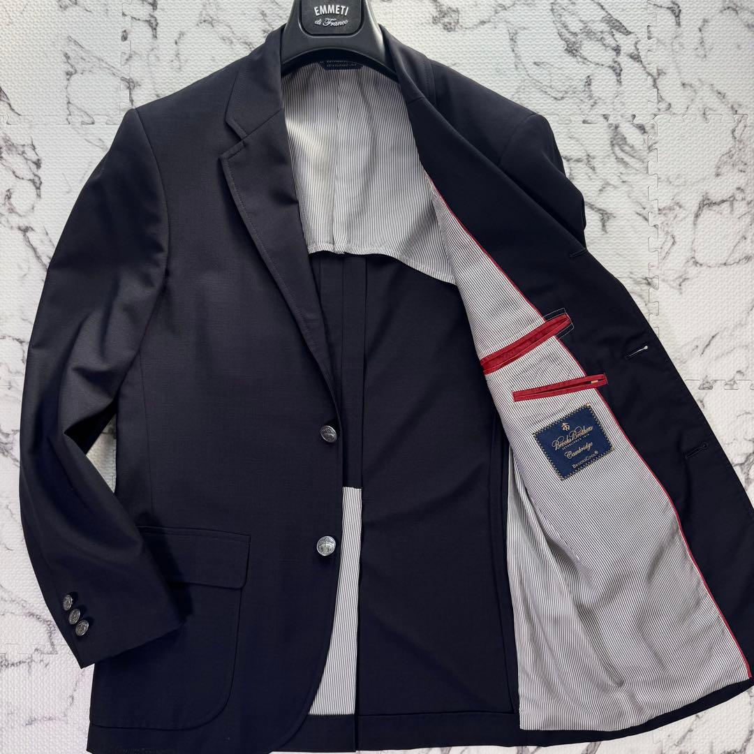 極美品◎ブルックスブラザーズ　テーラードジャケット　銀ボタン　紺ブレ　モヘヤ混