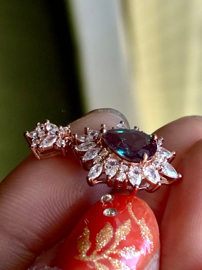 5A✨鮮やか＆艶＆照り＆クリア ブラジル産天然アレキサンドライト925トップ