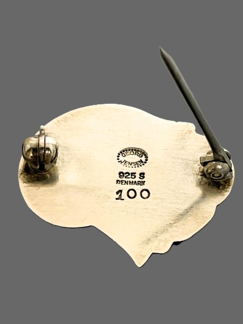   ブローチ フラワーモチーフ 刻印100　希少 SV