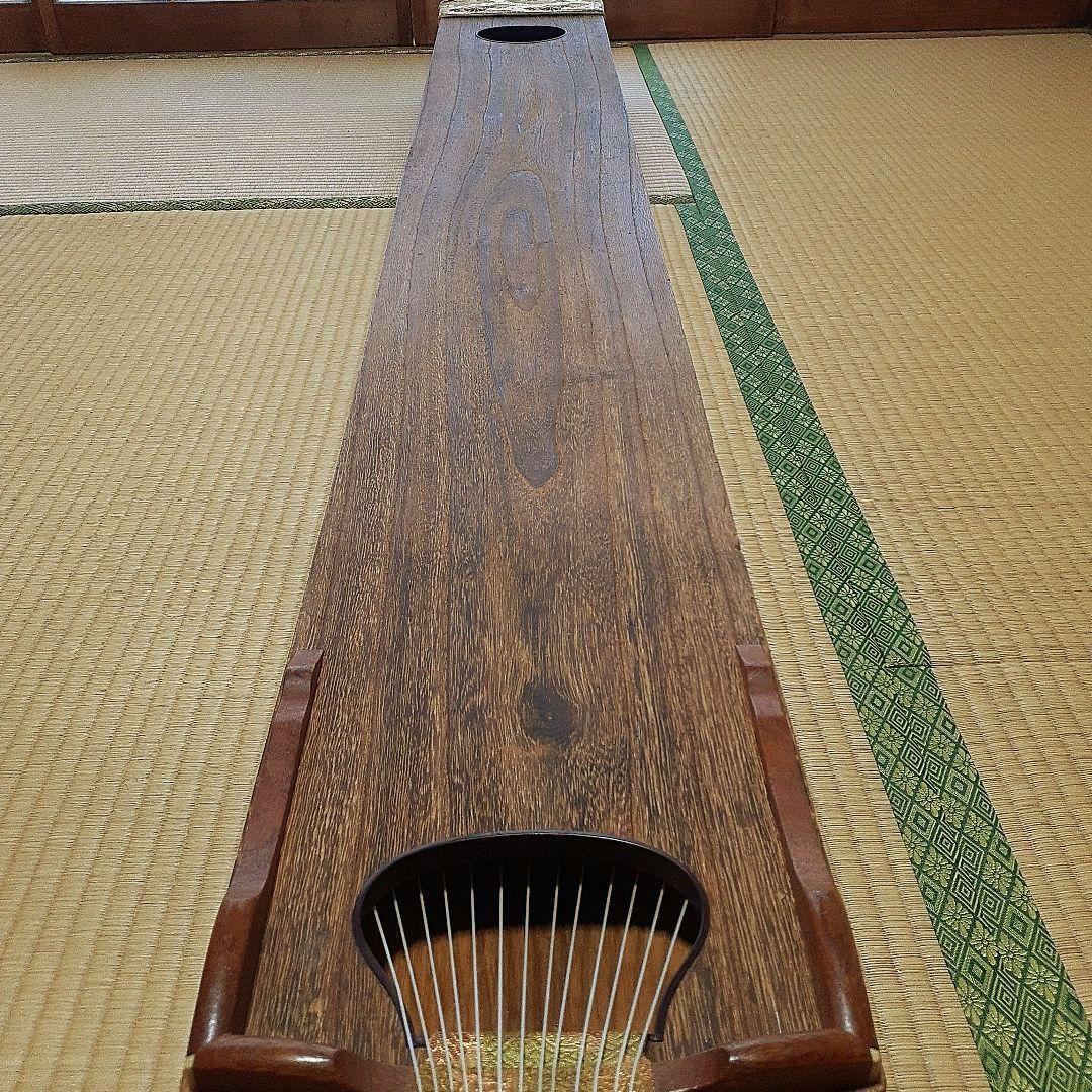 伝統的な木製琴 すだれ彫りナイロン弦付き 専用袋付き送料無料