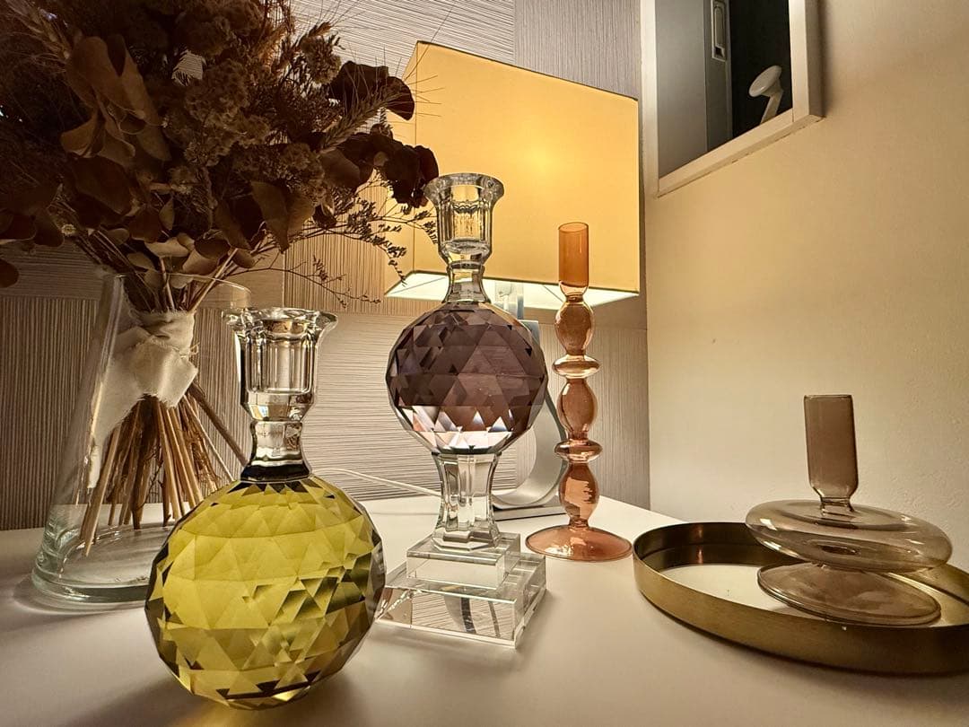 「未使用」ボーコンセプトBoconcept/ガラスキャンドルスタンド