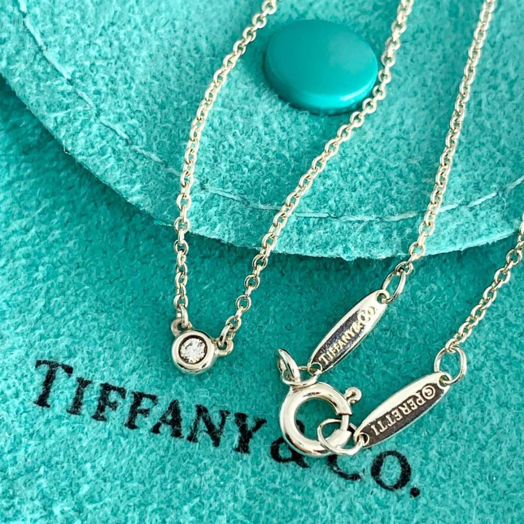 ティファニー 3.4mm 1P ダイヤモンド バイザヤード ネックレス XW4e