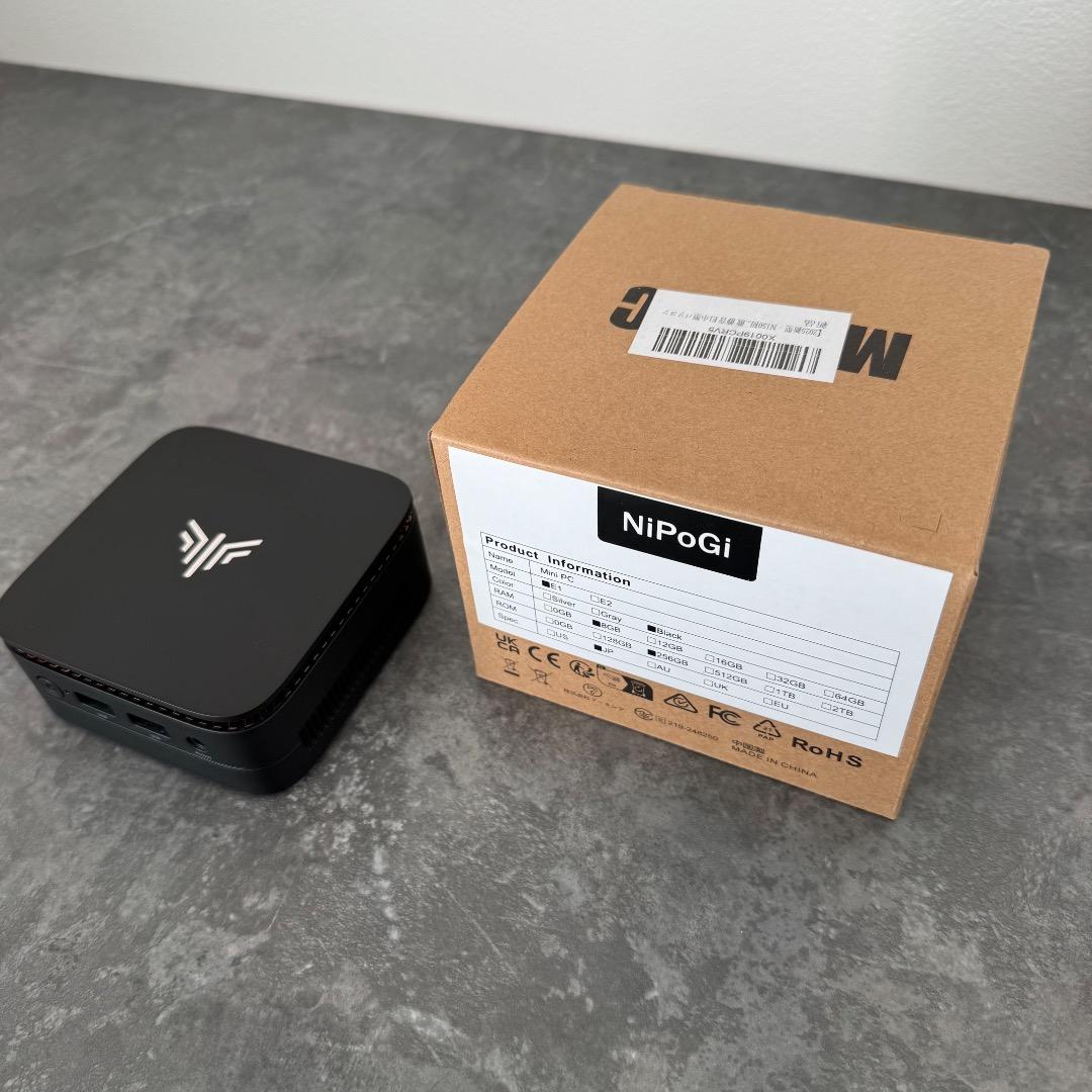 NiPoGi ミニPC ブラック N150