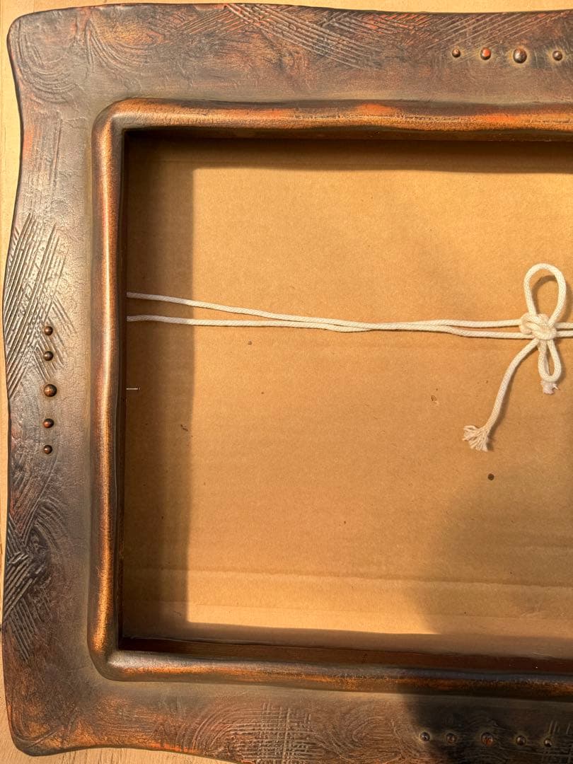 アンティーク調装飾的な木製額縁 ブラウン系　倉庫① 1/27 P6サイズ？