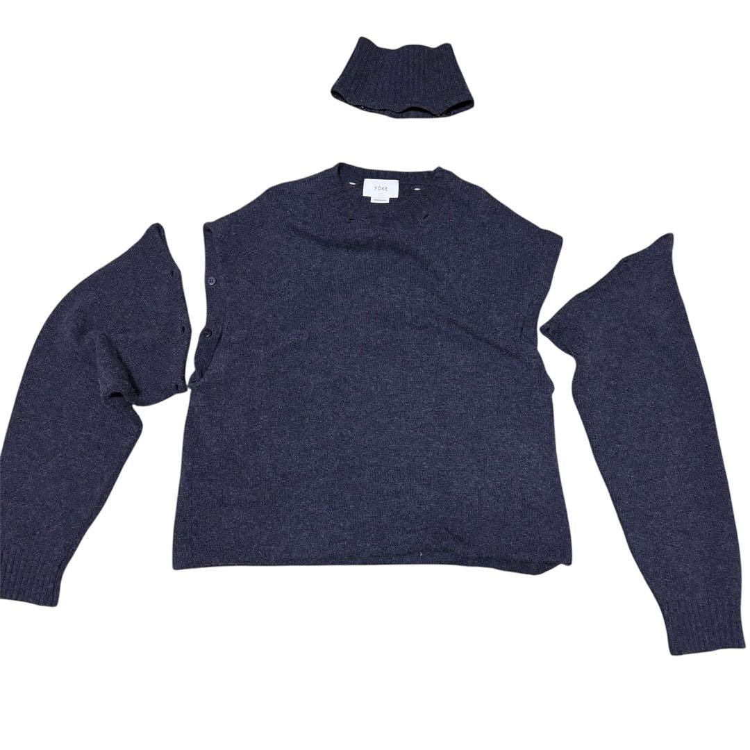 YOKE DETACHABLE FOLD UP SHARE KNIT カシミヤ混