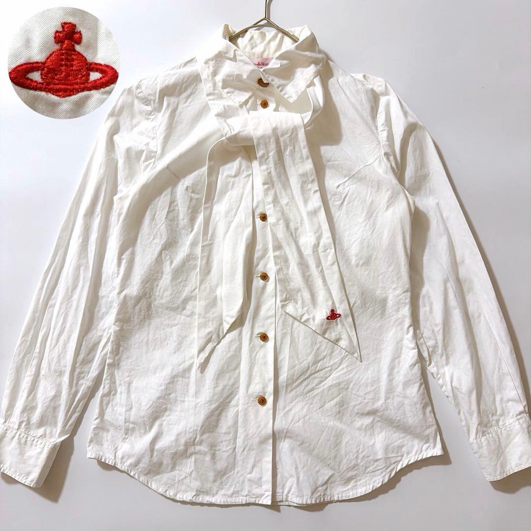 定番✨️ヴィヴィアンウエストウッド ボウタイブラウス リボン オーブボタン 3