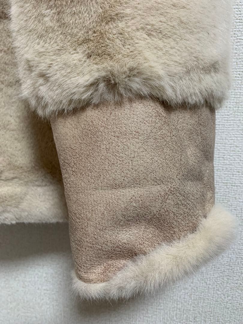 リュミエ lumier バッグ付エコファーノーカラーコート