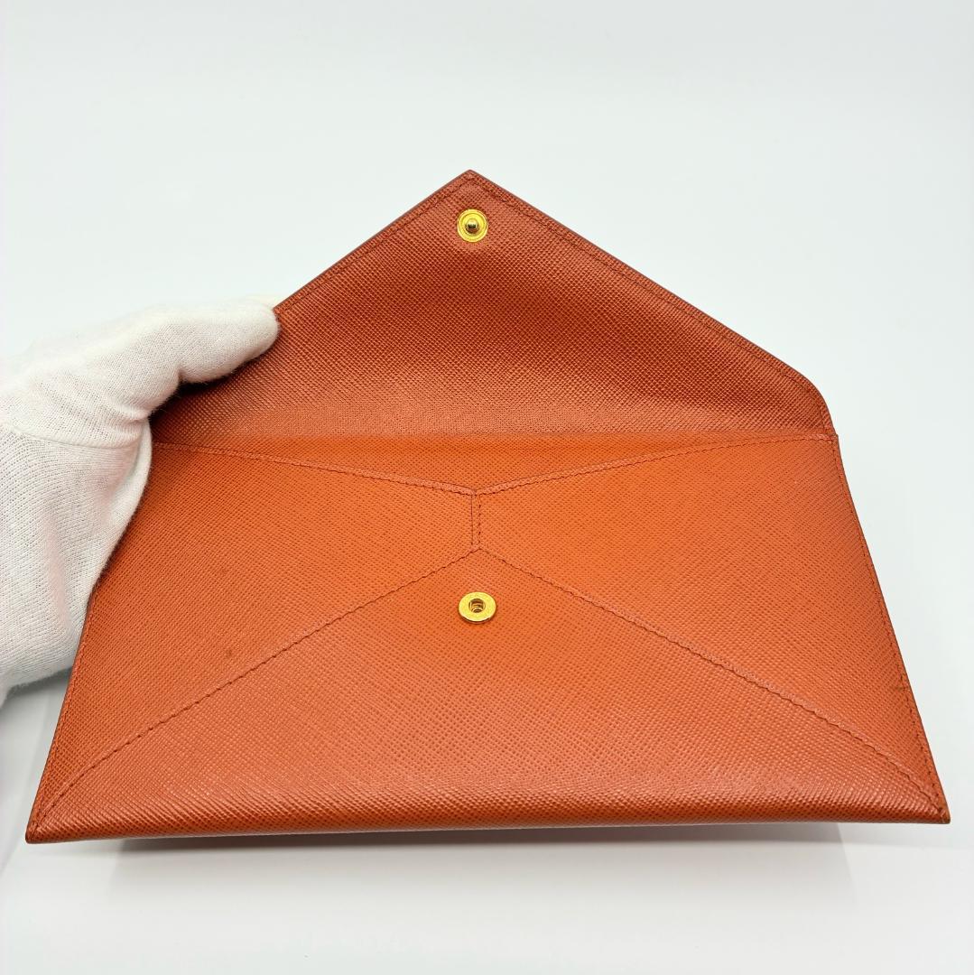 PRADA プラダ サフィアーノ レザー オレンジ 長財布 A1357A3