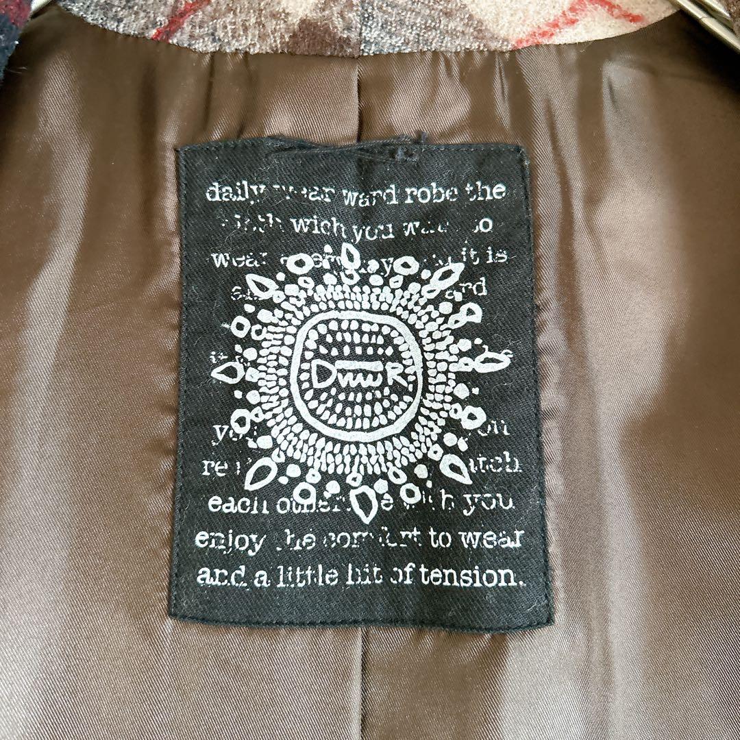 美品⁂センソユニコ⁂ロングチュニックベスト　ビッグカラー　アシメ　チェック切り替