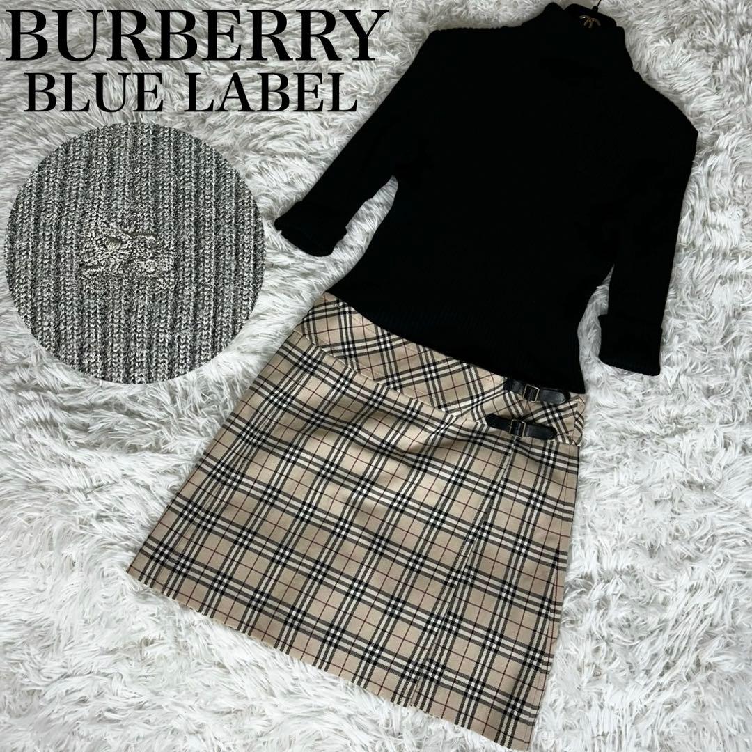 美品✨バーバリー ブルーレーベル ドッキングワンピース ノバチェック 38