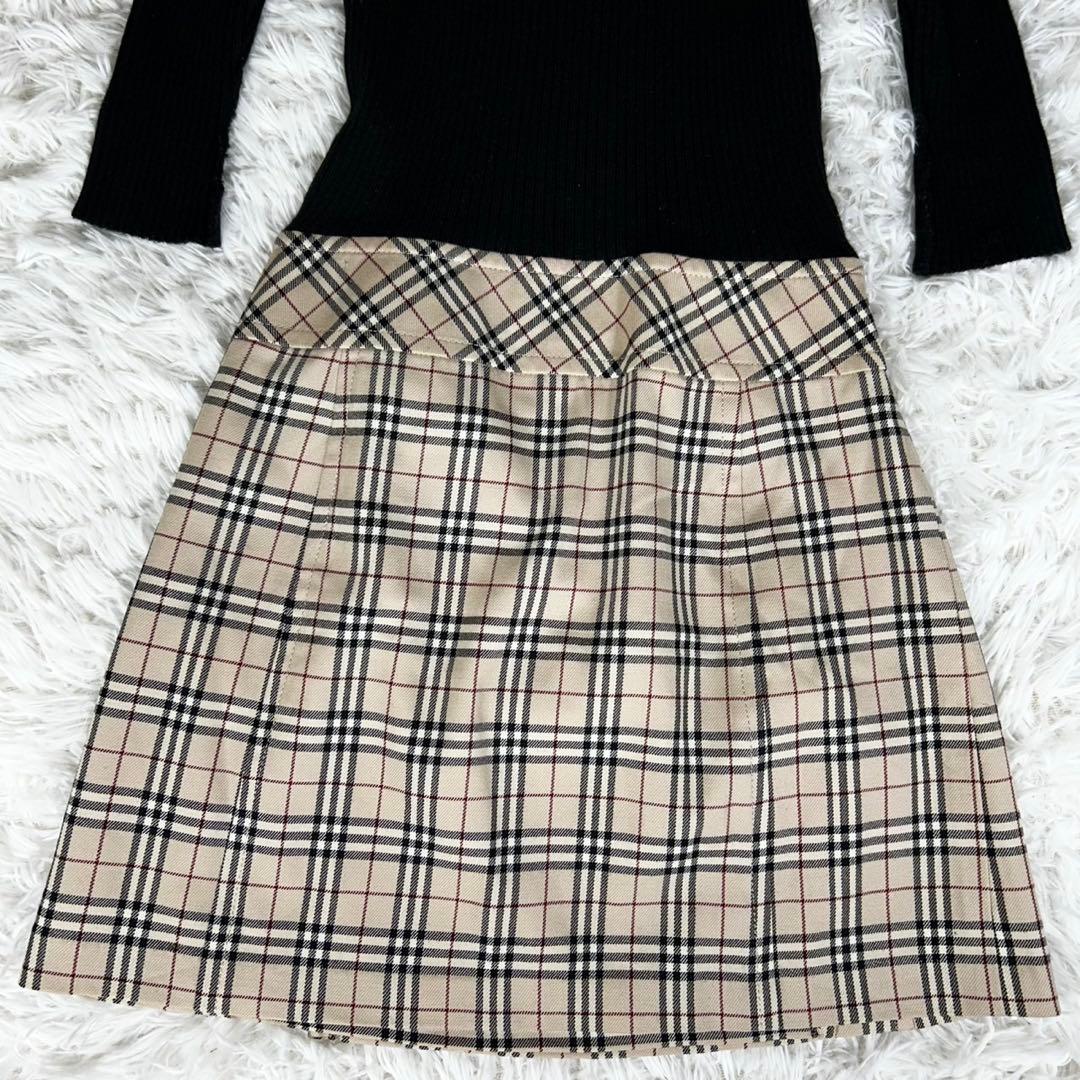 美品✨バーバリー ブルーレーベル ドッキングワンピース ノバチェック 38