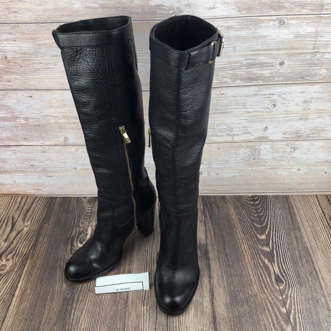 COACH 7Bブラックレザー ロングブーツ
