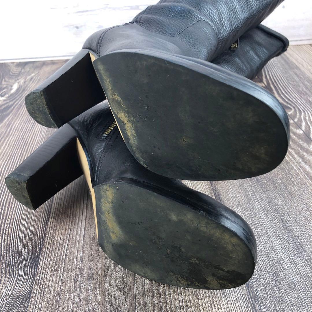 COACH 7Bブラックレザー ロングブーツ