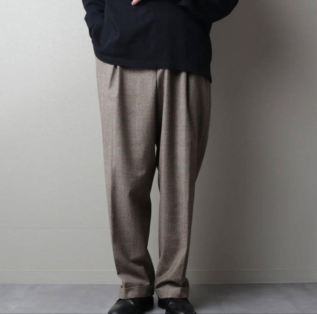 【カシミヤ混】ブルックスブラザーズ 2タック スラックス グレンチェック