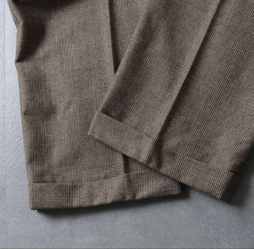 【カシミヤ混】ブルックスブラザーズ 2タック スラックス グレンチェック
