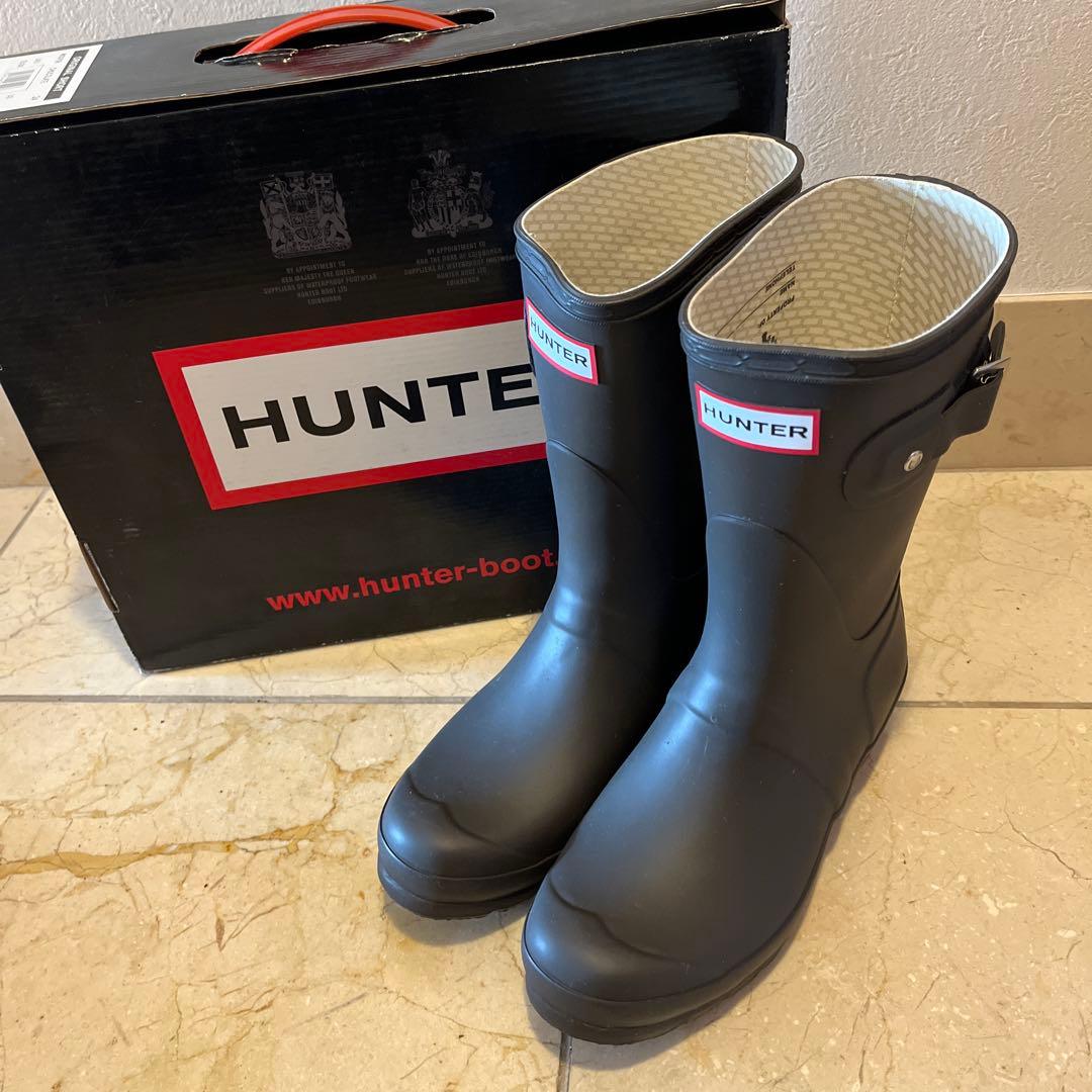 ハンター HUNTER オリジナルショート レインブーツ 長靴 レインシューズ茶