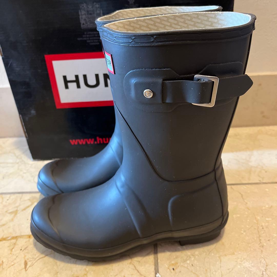 ハンター HUNTER オリジナルショート レインブーツ 長靴 レインシューズ茶