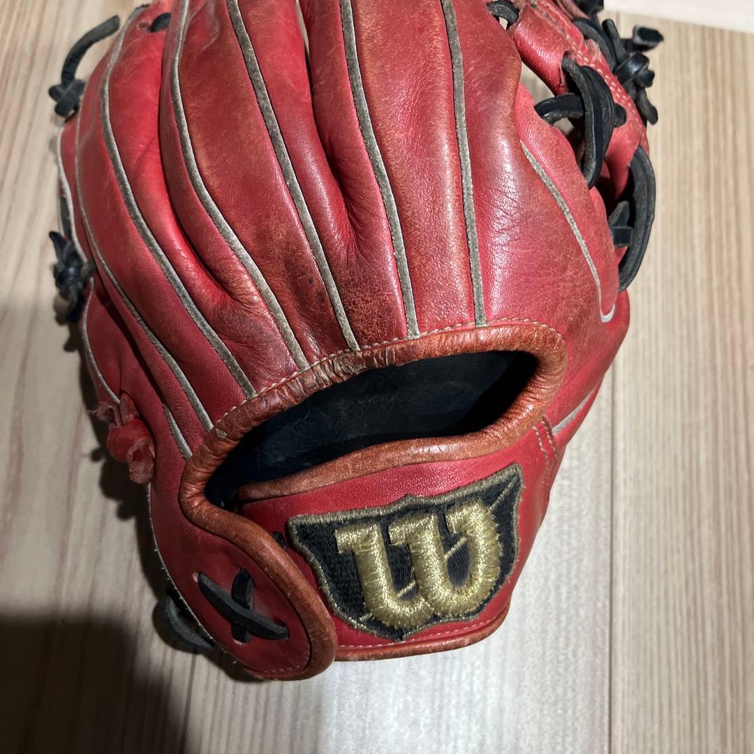 即戦力Wilson 軟式グローブ 赤 オールラウンド小指2本入れ