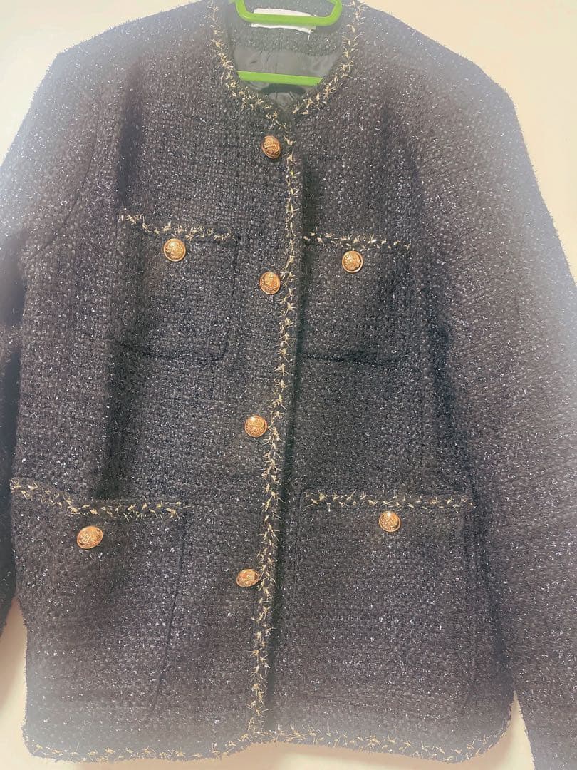 【ALUDE】 アルード black gord tweed jacket