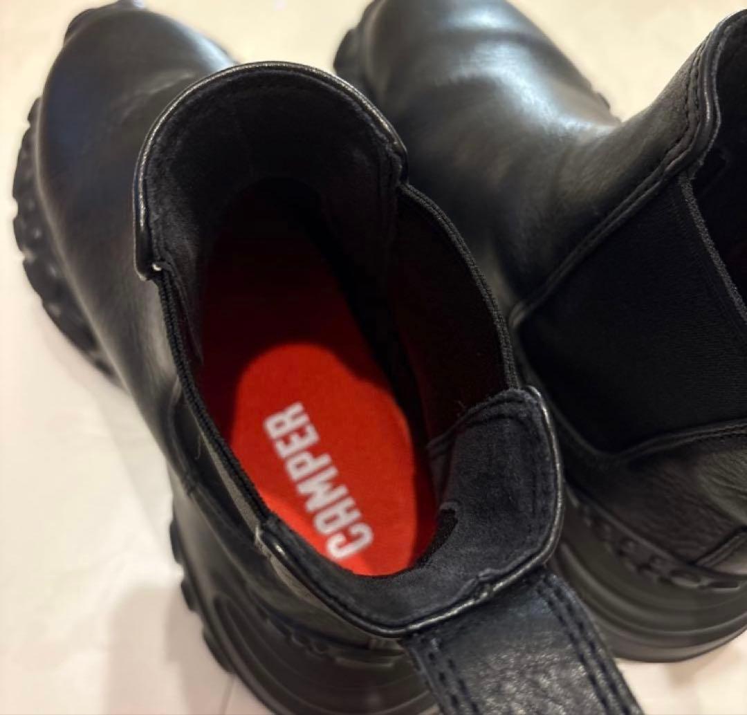 カンペール ペロータスマーズ ショートブーツ　レザースニーカーブーツ 37 黒