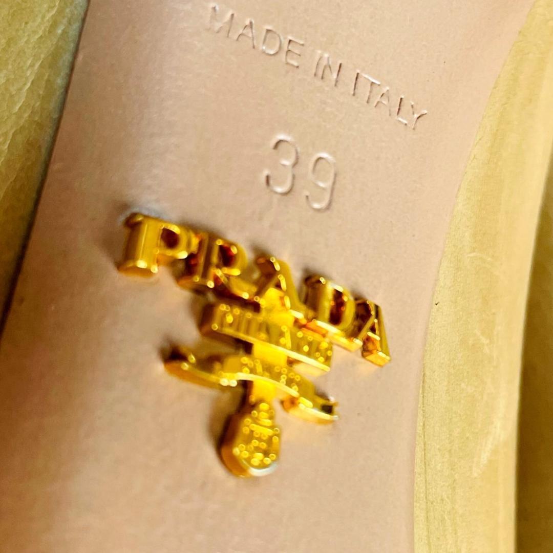 PRADA プラダ　ミュール　ハイヒール　タッセル　ピンクベージュ