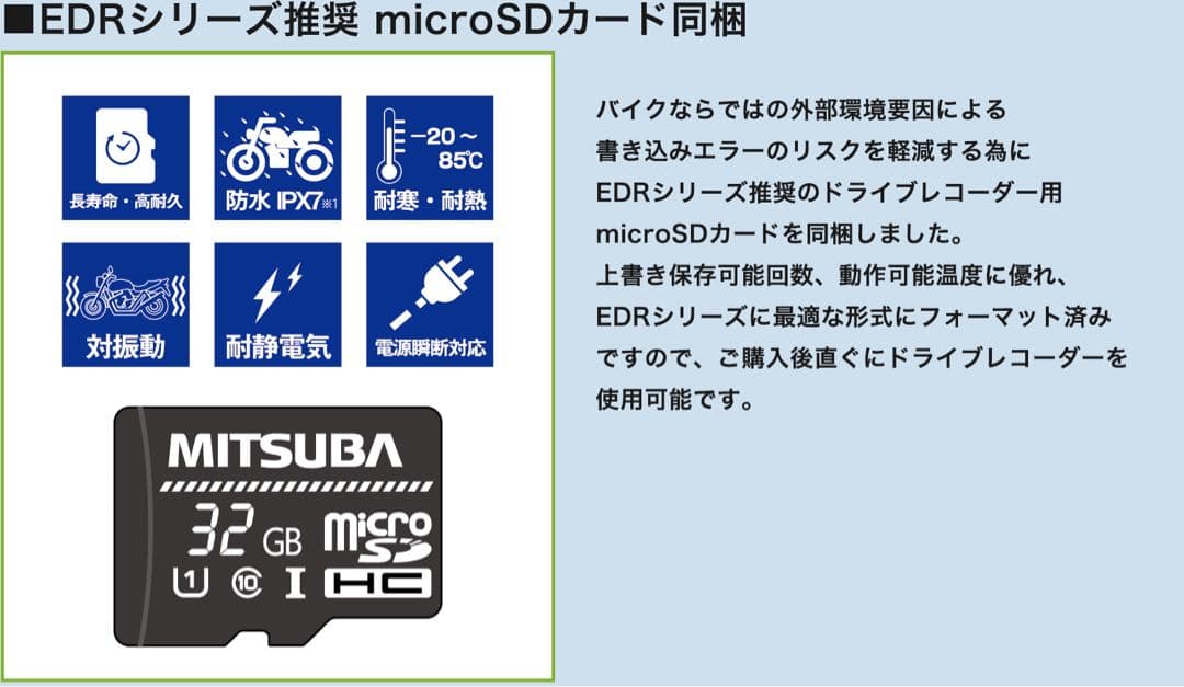 【新品•未使用】ミツバ ドライブレコーダー edr-21gα