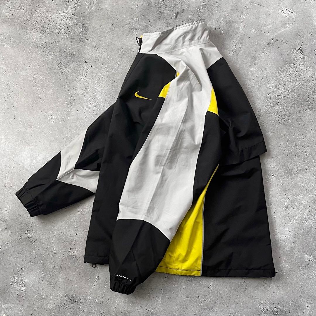 90s NIKE ナイロンジャケット 刺繍 ドローコード マルチカラー テック