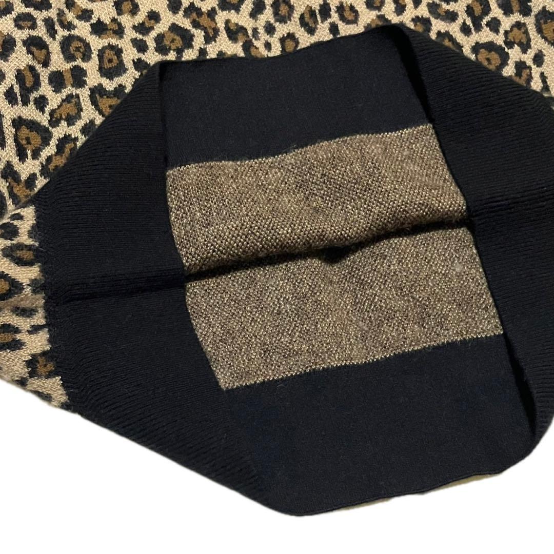 美品 パーリーゲイツ カシミヤ混 ニット レディース サイズ0 レオパード柄