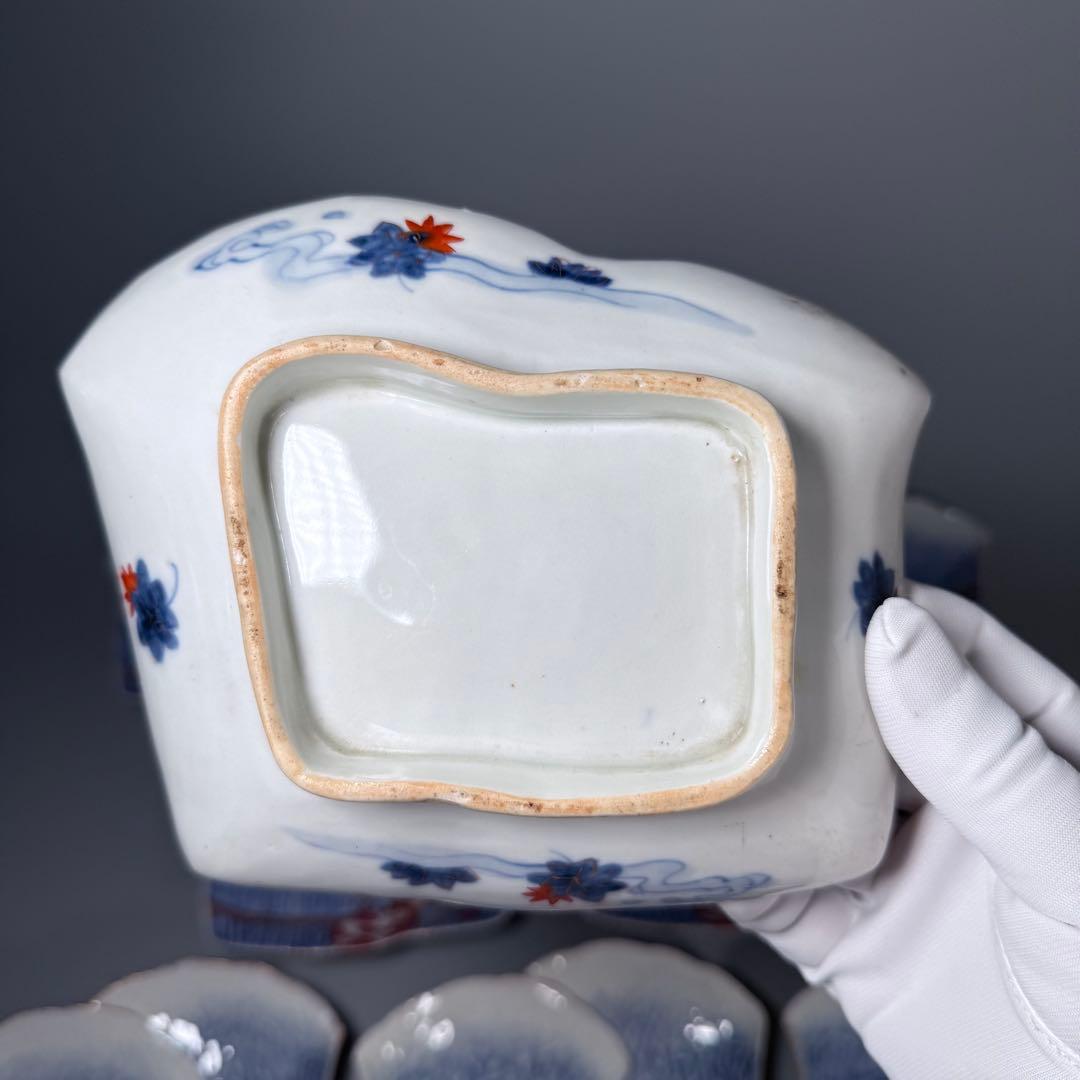 明治時代　中村製（中村亀一）　錦手瓢箪文様変形皿　１０枚　肥前有田