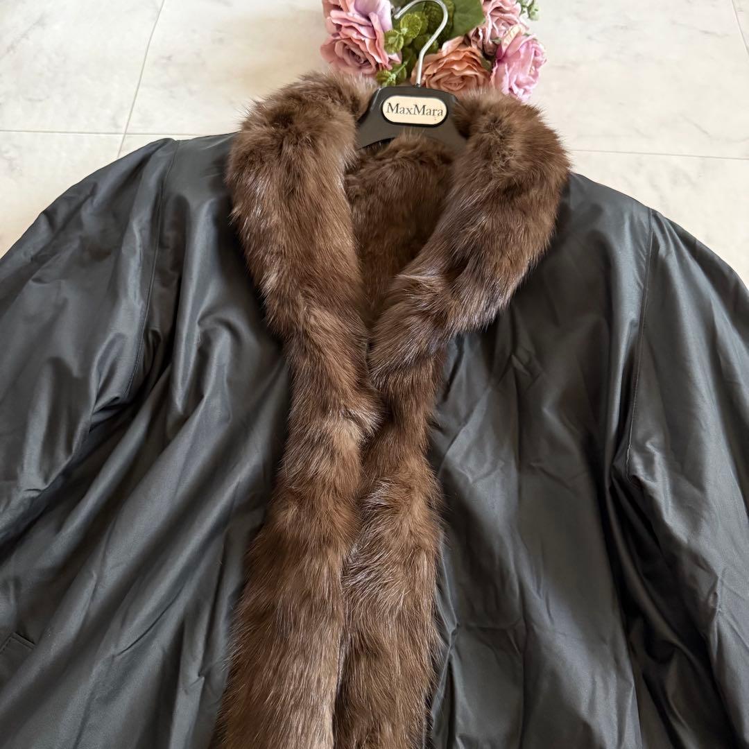 ロシアンセーブル 2way リバーシルブル ファーコート なめし柔らか