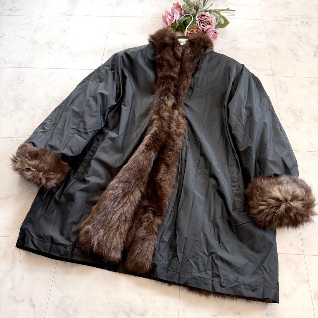 ロシアンセーブル 2way リバーシルブル ファーコート なめし柔らか