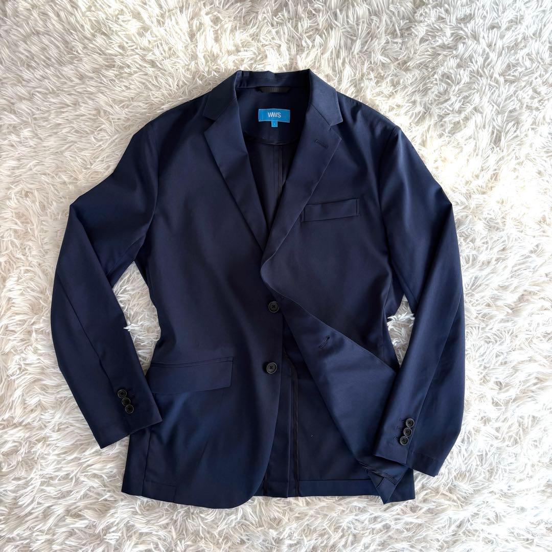 新作 WWS テーラードジャケット トラベルスーツ ネイビー ストレッチ