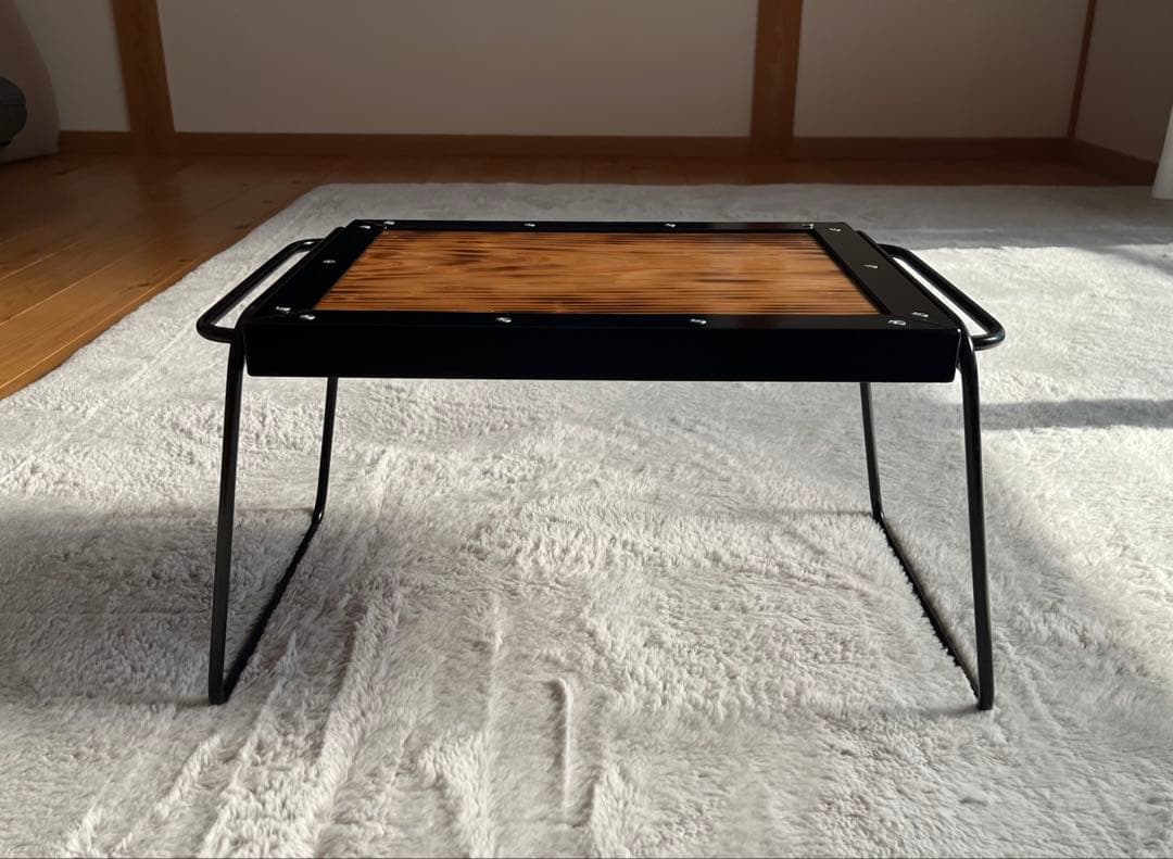 アイアンテーブル　アウトドア　キャンプ　天然木　BBQ ハンドメイド