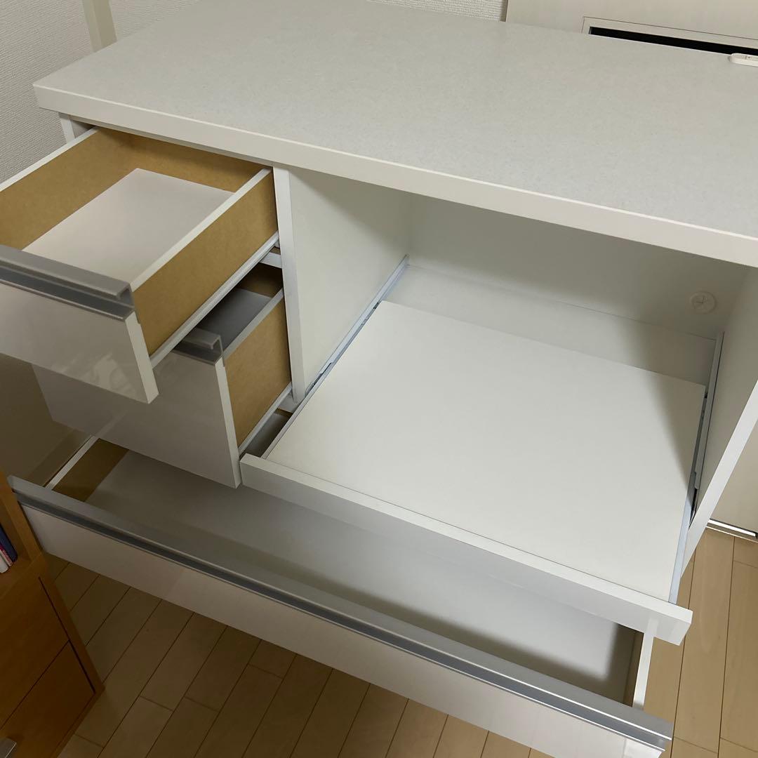 ホワイト／キッチン収納 引き出し式／ベルメゾン