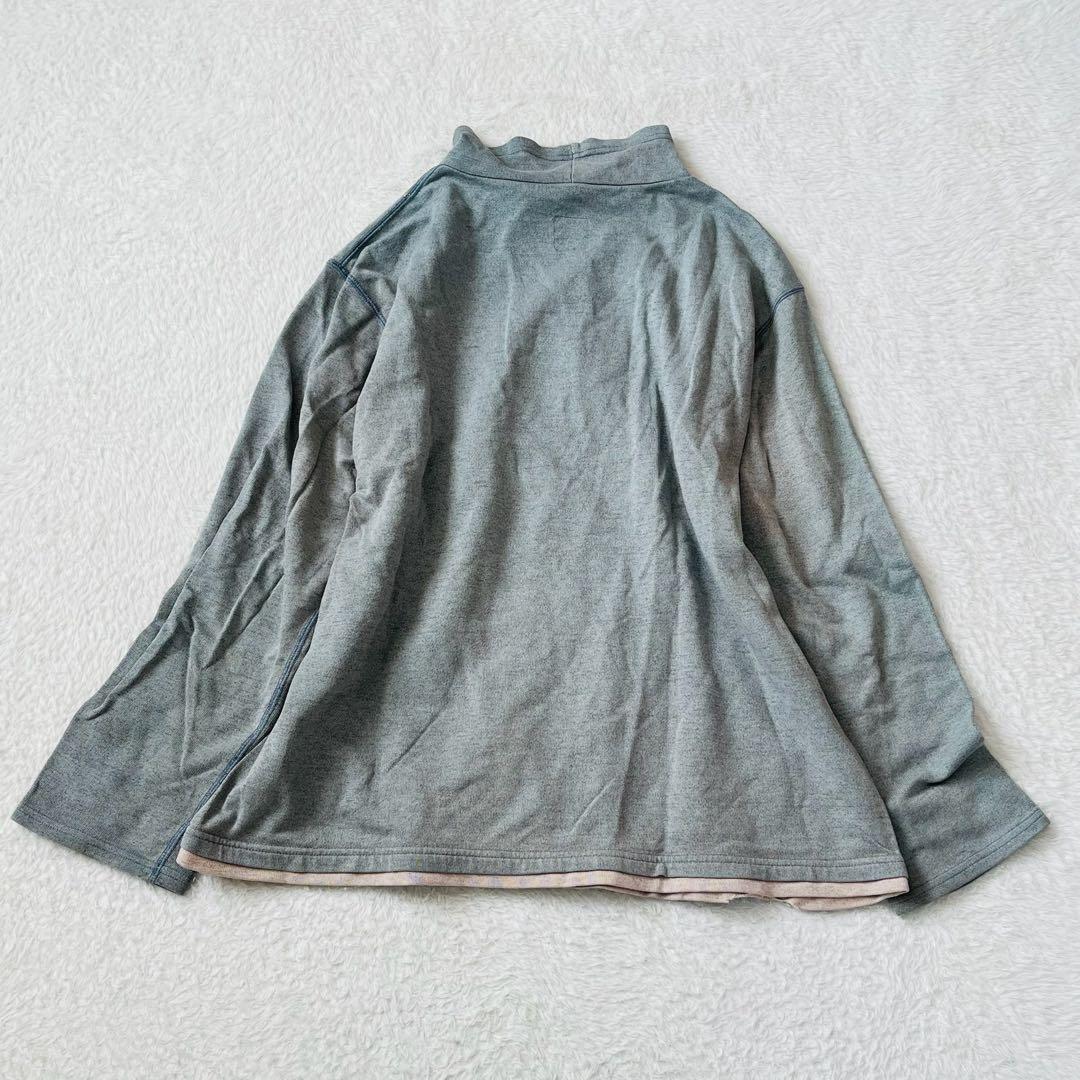 【ハイスポーティングギア】ハイネック長袖Tシャツ パッチワーク 綿100 日本製