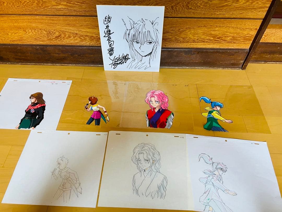 幽☆遊☆白書　蔵馬　妖狐　冨樫義博先生直筆サイン色紙　幻海.ボタンセル画セット