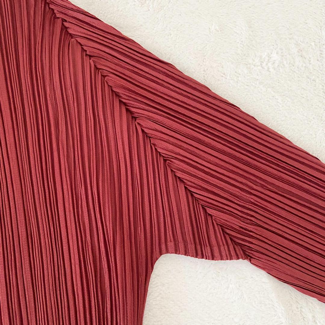 美品　プリーツプリーズ　羽織り　1ボタン　トップス　カーディガン　ブラウス　4