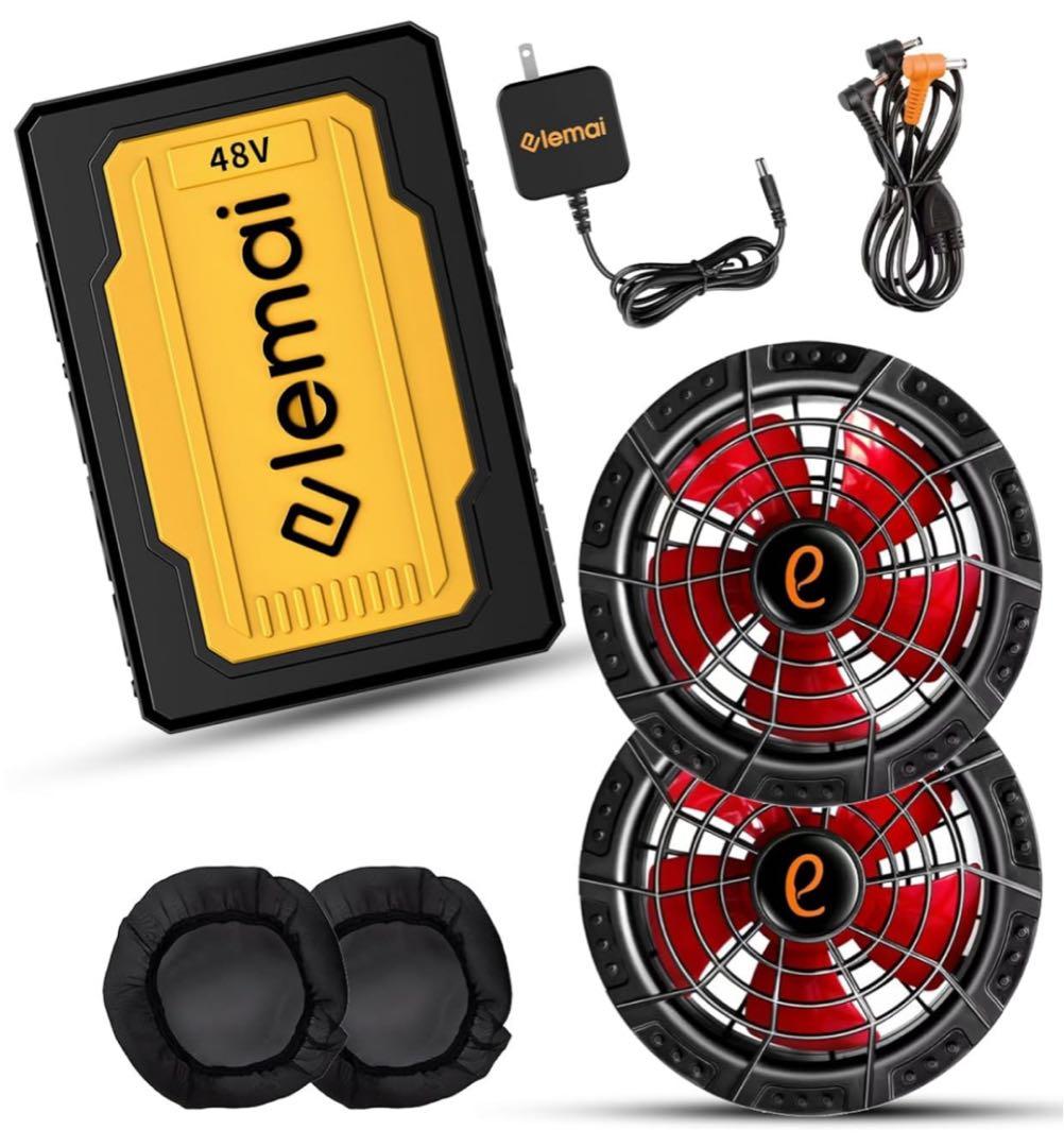 暴風48VファンバッテリーセットPSE認証済 作業服専用 急速充電 熱中症対策