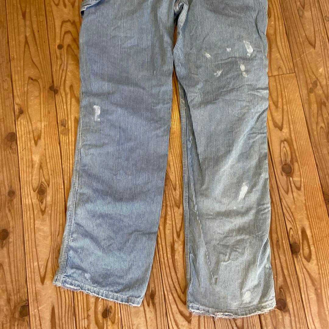 希少 POLO ラルフローレン ヒッコリー ストライプ ダメージ加工 パンツ