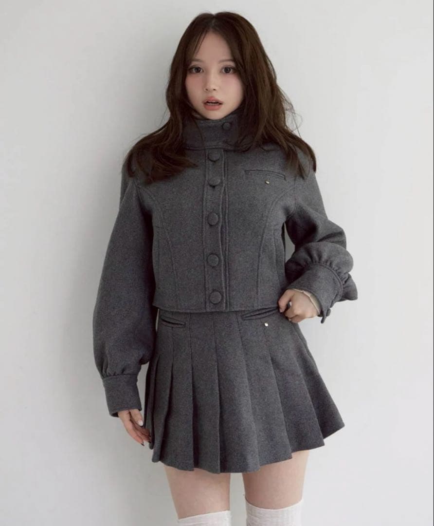 スカート ANDMARY Zoey pleats mini skirt gray