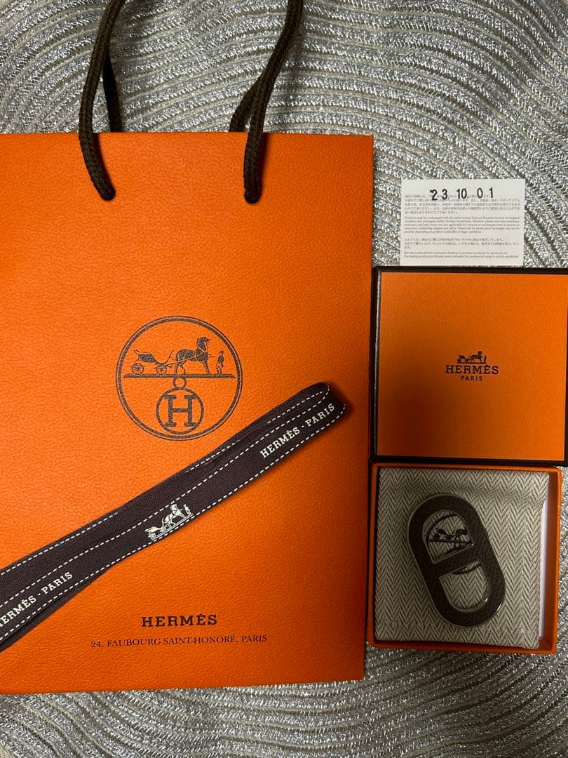 ♥さとちゃんショップ♥専用 エルメス　シェーヌダンクル　ブローチ　エトゥープ