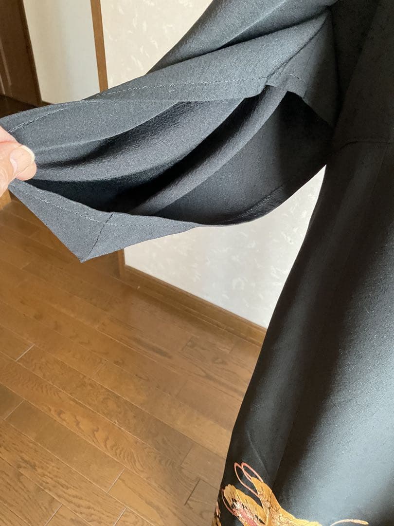 着物リメイクワンピース　　黒留袖からロングドレス