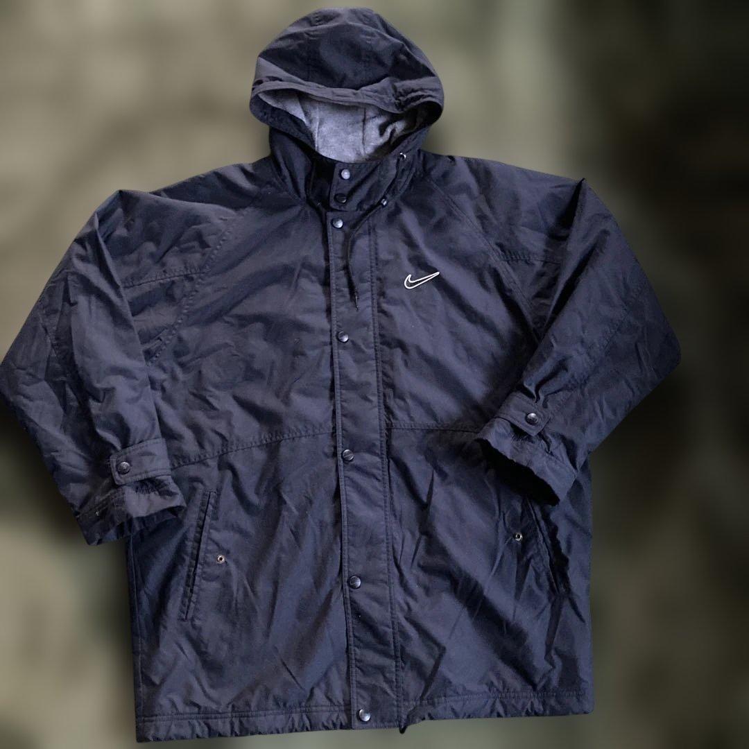 90s Nike 中綿ナイキ ジャケット 裏フリース ボア　ブラック