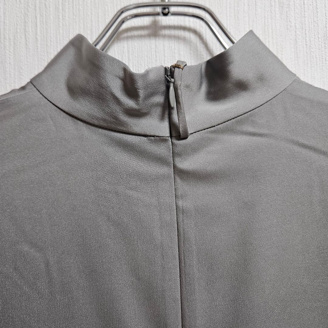 新品　theory luxe　セオリーリュクス　ボウタイサテンブラウス　グレー